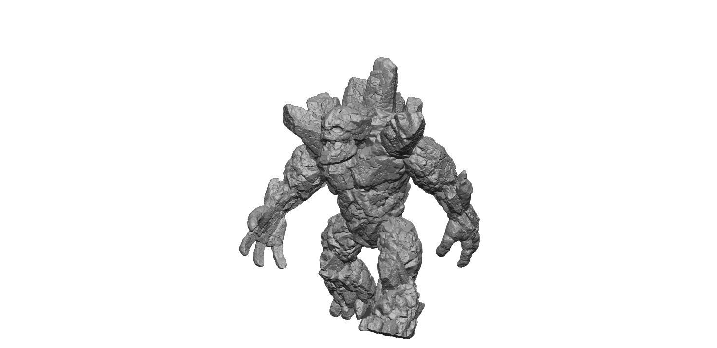 Stone Golem  walk 3D print model_1
