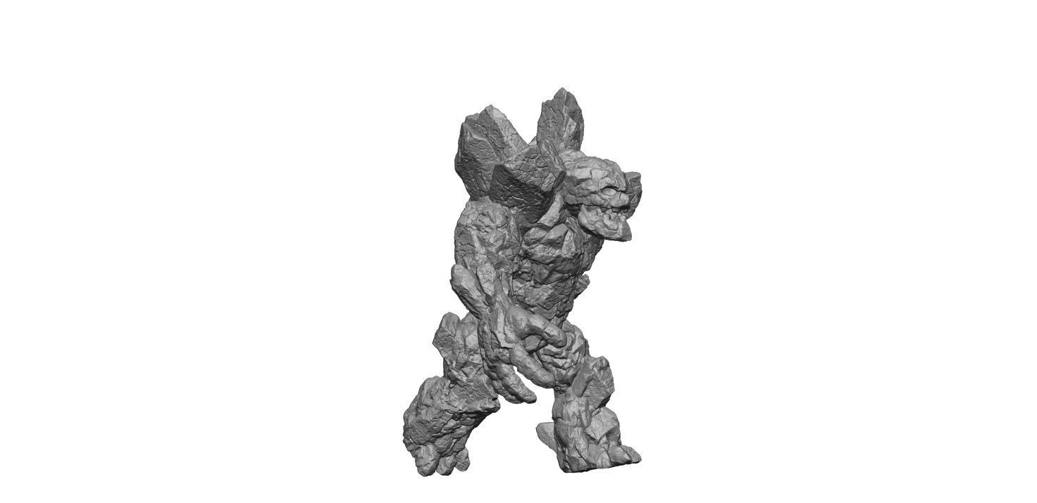 Stone Golem  walk 3D print model_3