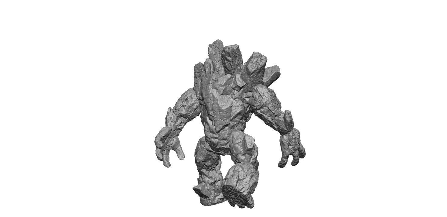 Stone Golem  walk 3D print model_4