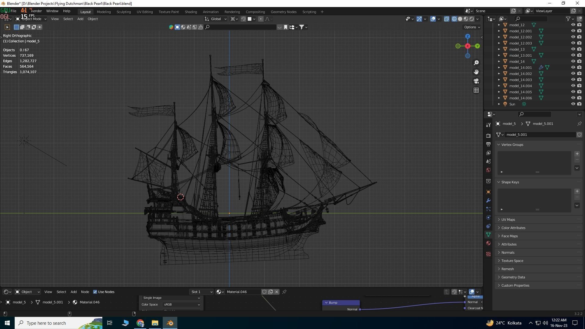 Black Pearl  Pirate Ship Low-poly 3D model_12