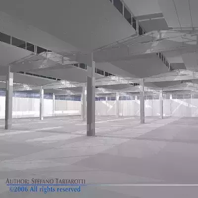 Depot open space with walls