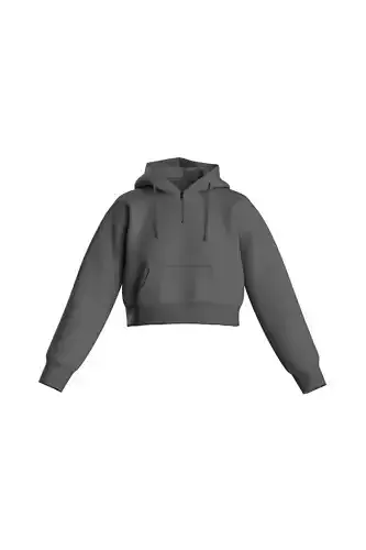 Female raglan crop hoodie 3D model