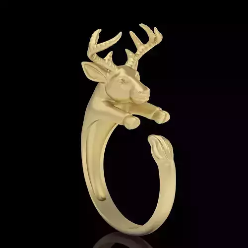 Deer ring silver gold jewelry printable 3D model