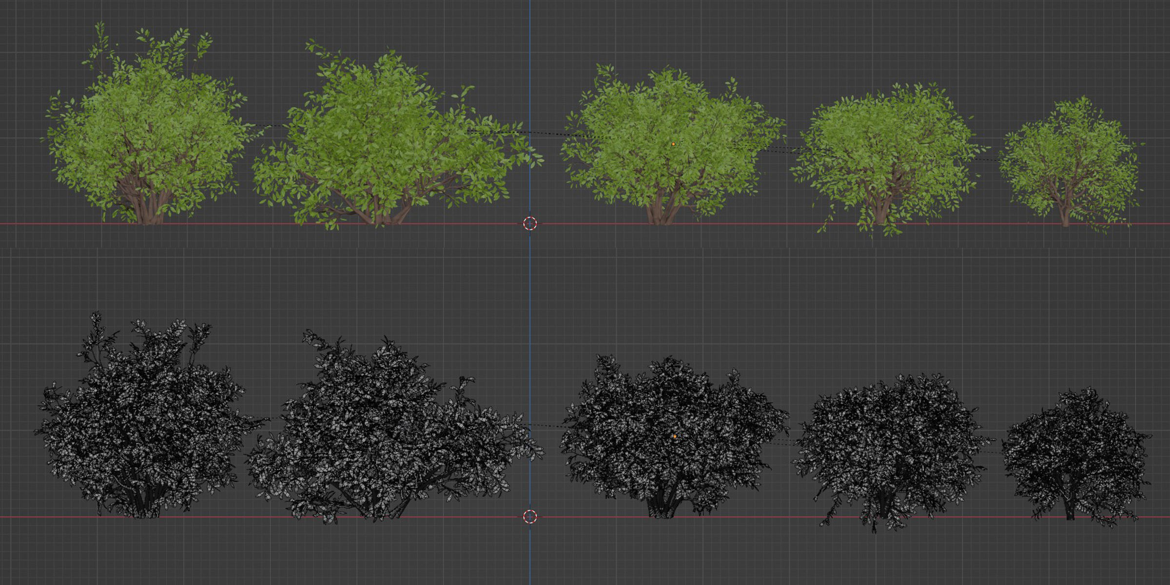 Bushes collection vol 154-Blender 3D model_7