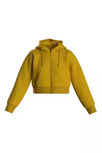 Female raglan crop hoodie 3D model