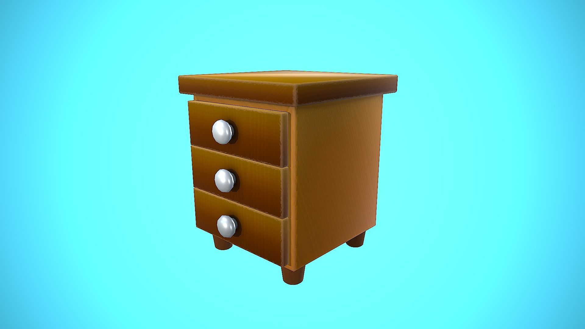 BEDSIDE TABLE FURNITURE CARTOON STYLIZED Low-poly 3D model_10