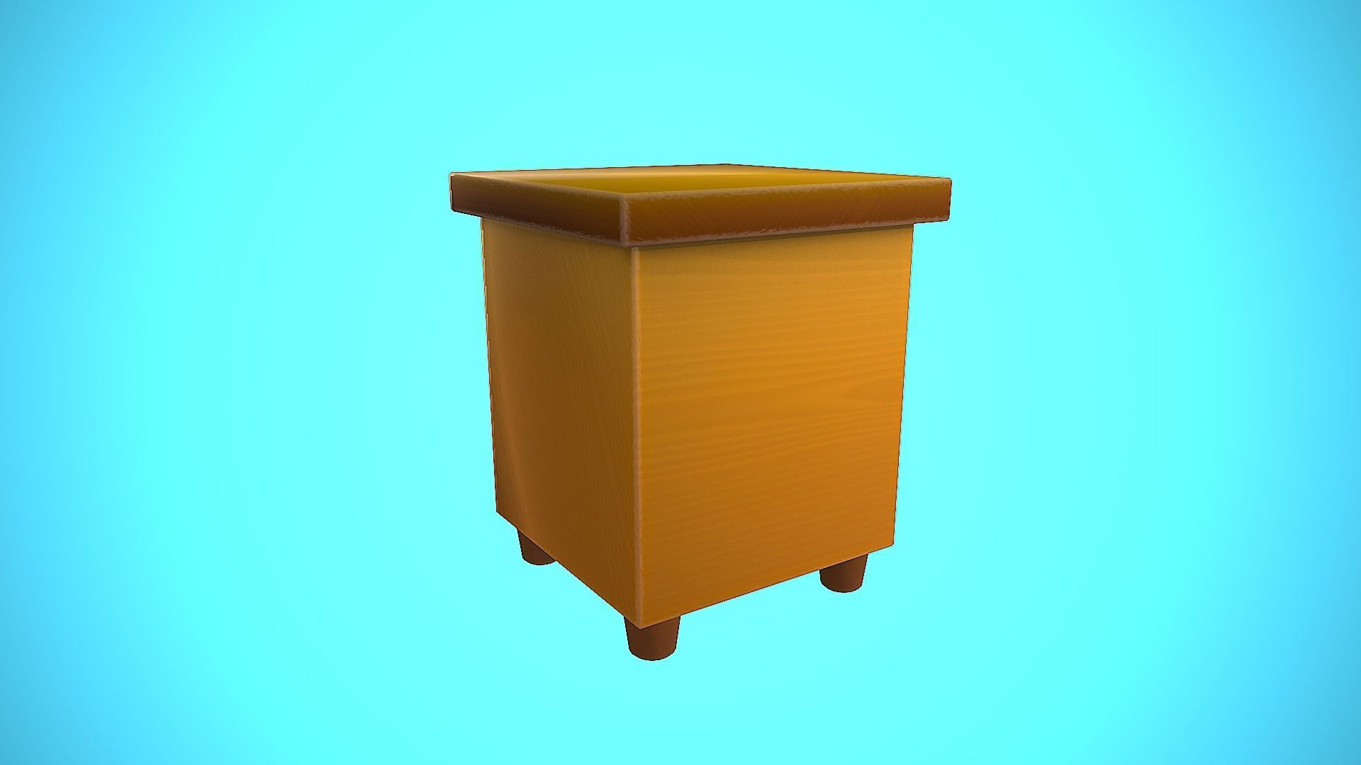 BEDSIDE TABLE FURNITURE CARTOON STYLIZED Low-poly 3D model_11