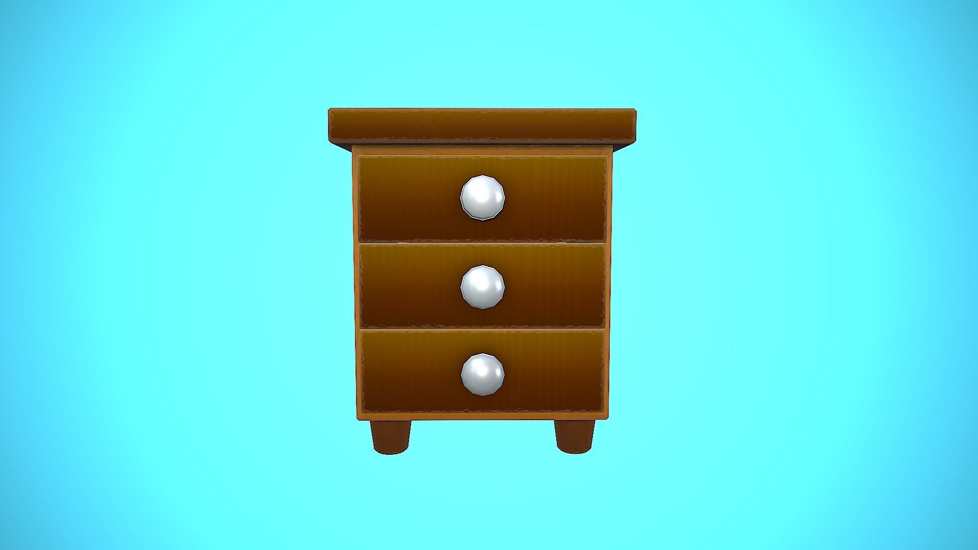 BEDSIDE TABLE FURNITURE CARTOON STYLIZED Low-poly 3D model_8