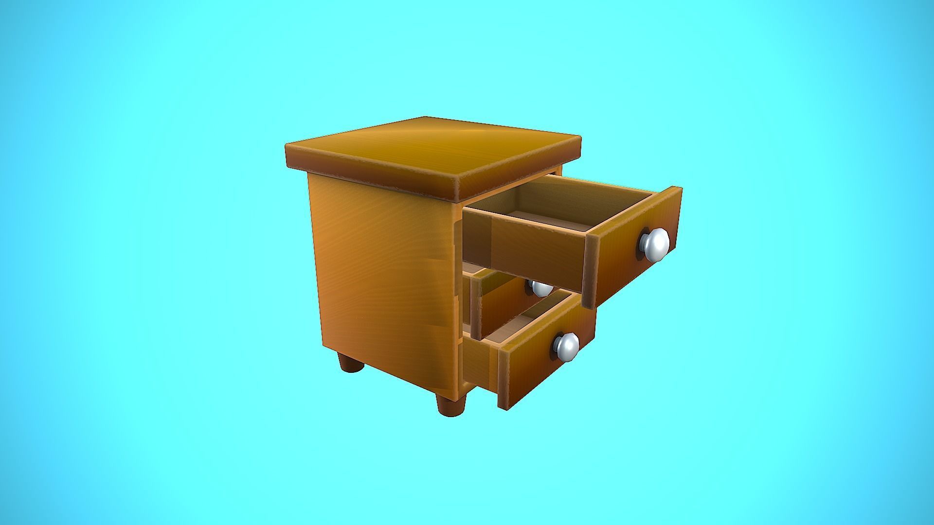 BEDSIDE TABLE FURNITURE CARTOON STYLIZED Low-poly 3D model_15