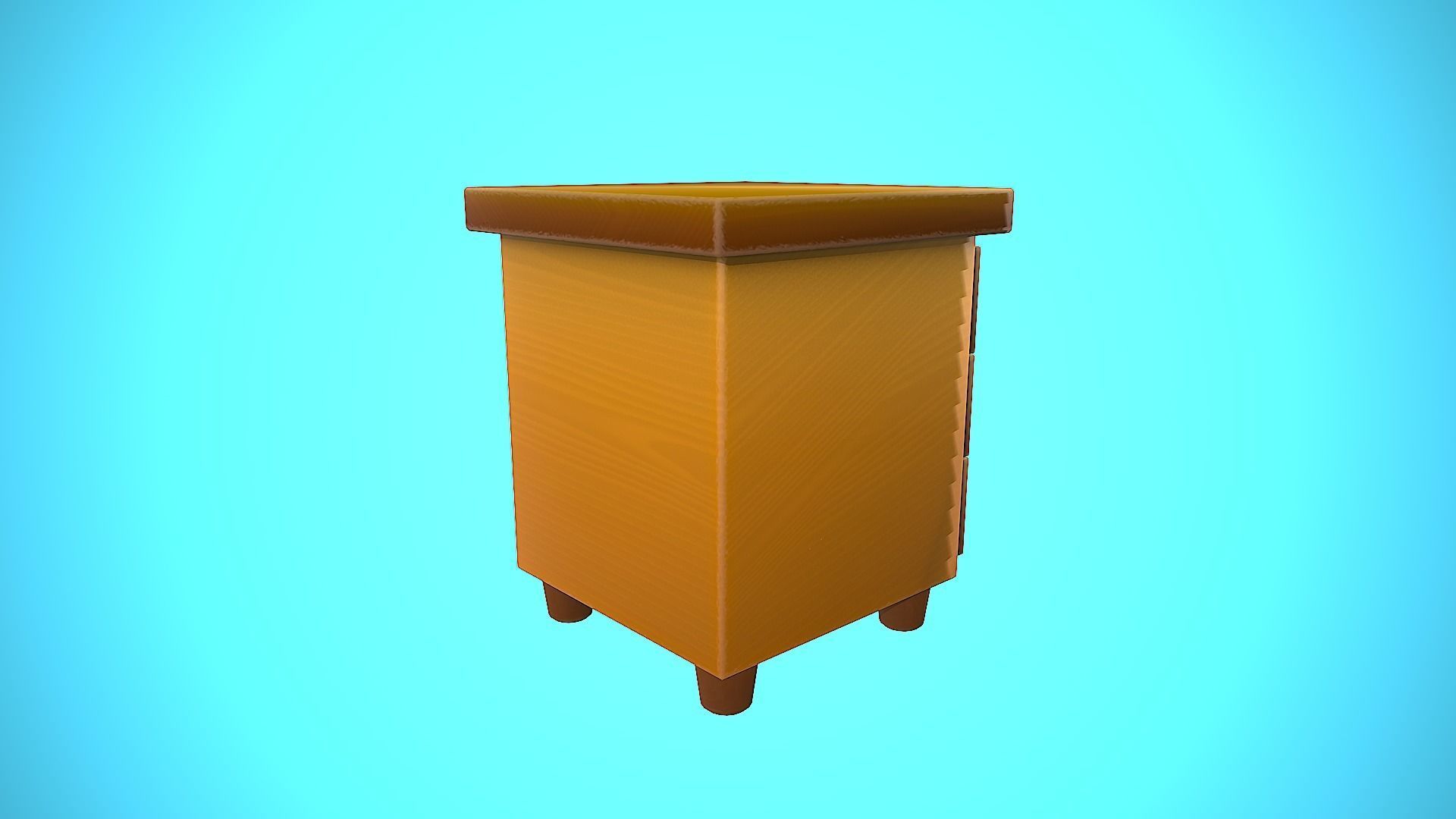 BEDSIDE TABLE FURNITURE CARTOON STYLIZED Low-poly 3D model_12