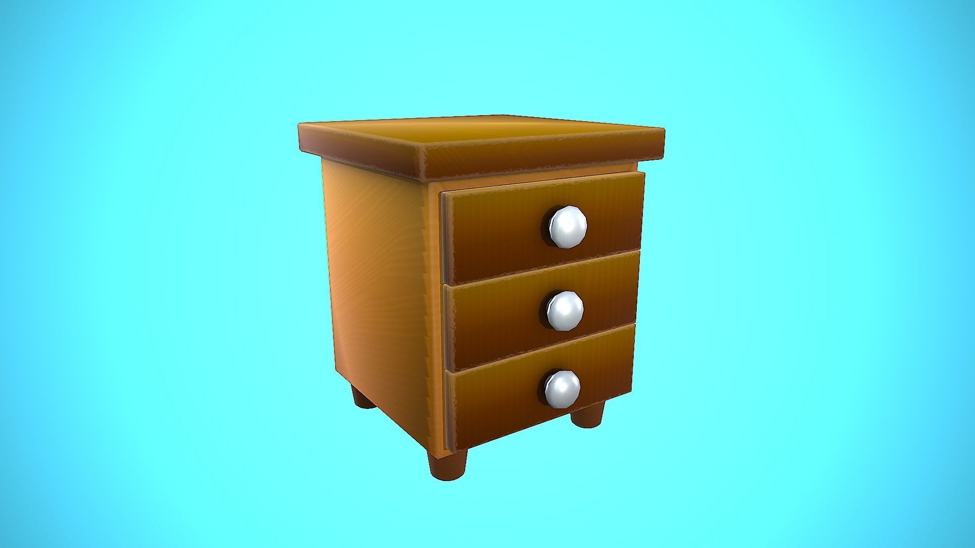 BEDSIDE TABLE FURNITURE CARTOON STYLIZED Low-poly 3D model_6