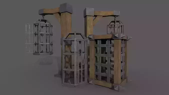 Prison Cells Low-poly 3D model
