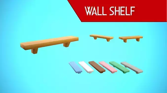 WALL SHELF FURNITURE CARTOON STYLIZED