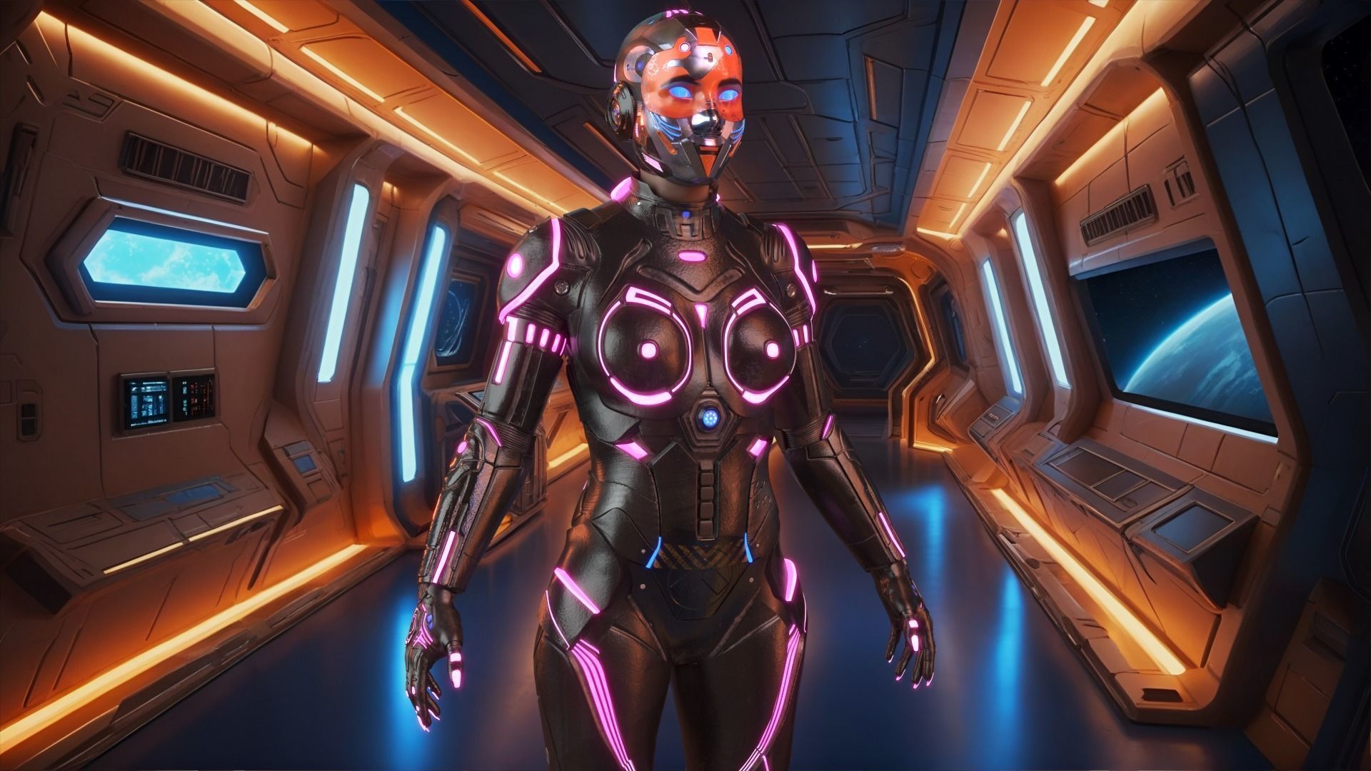 Cyborg Angel Asian 17 and 18 3D model_8