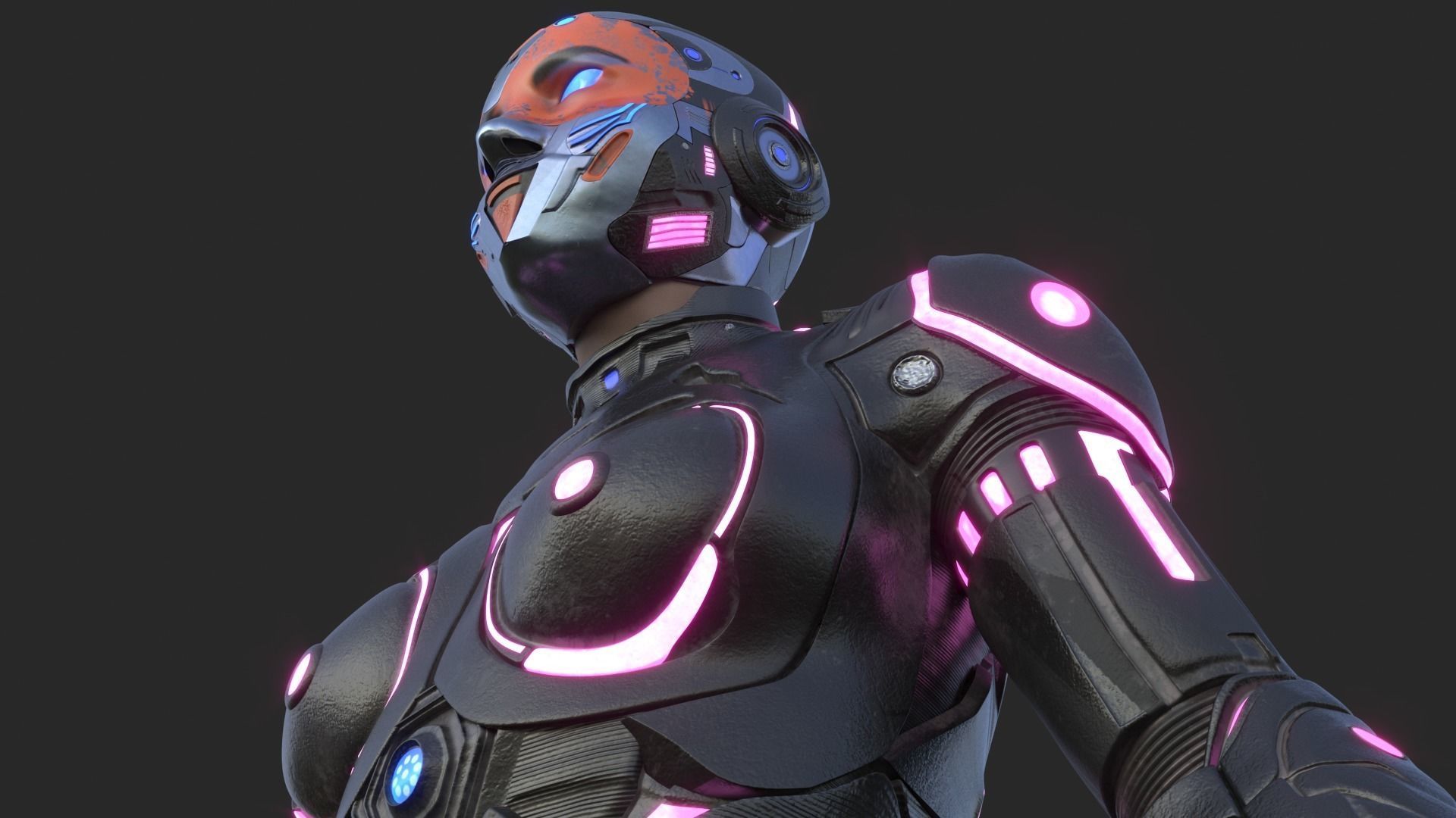 Cyborg Angel Asian 17 and 18 3D model_33