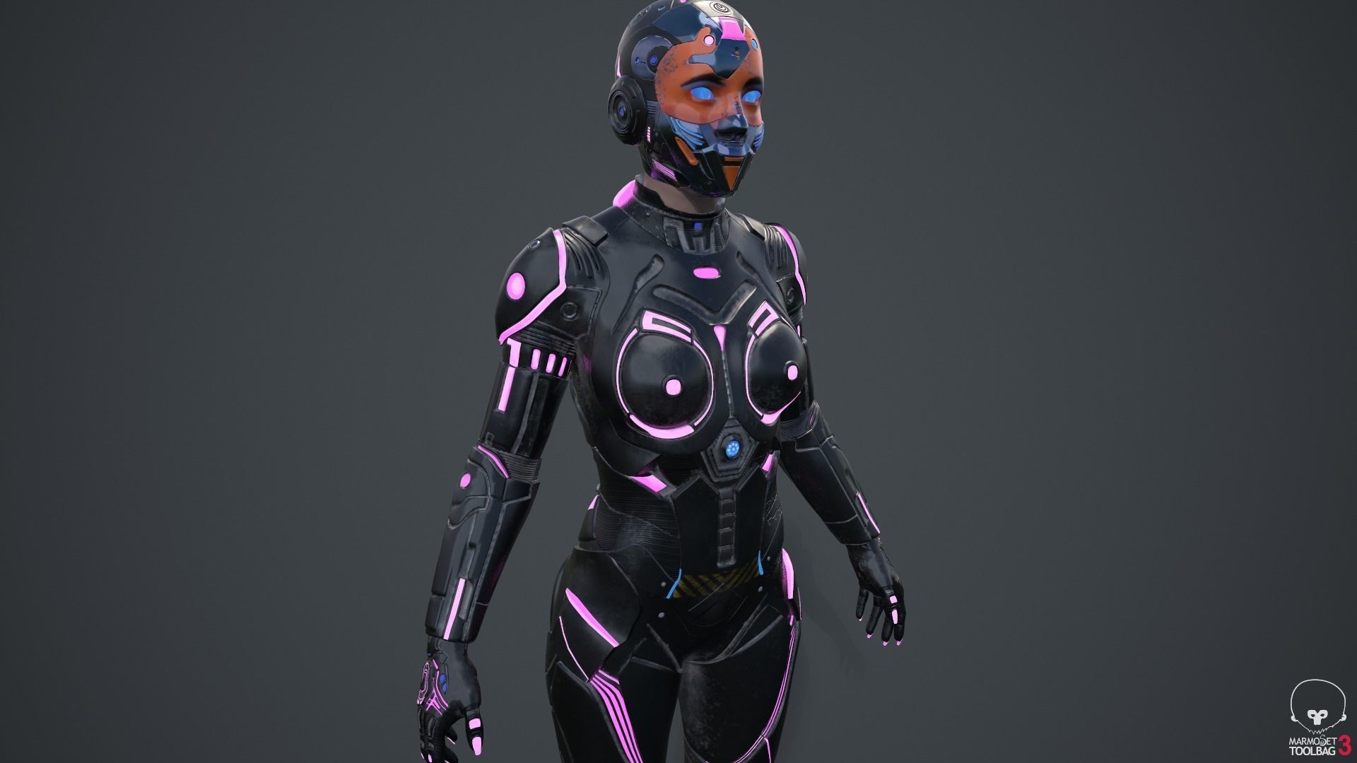 Cyborg Angel Asian 17 and 18 3D model_62