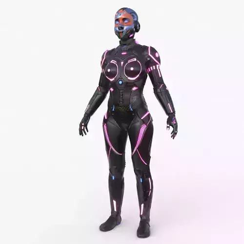 Cyborg Angel Asian 17 and 18 3D model