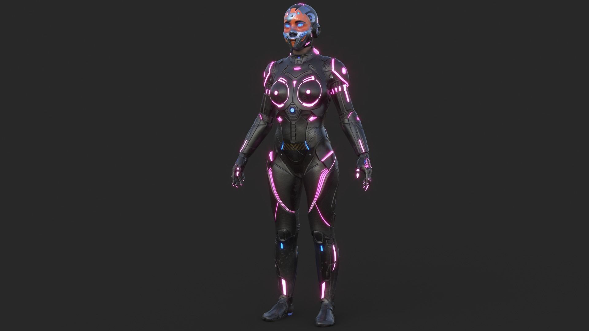 Cyborg Angel Asian 17 and 18 3D model_12