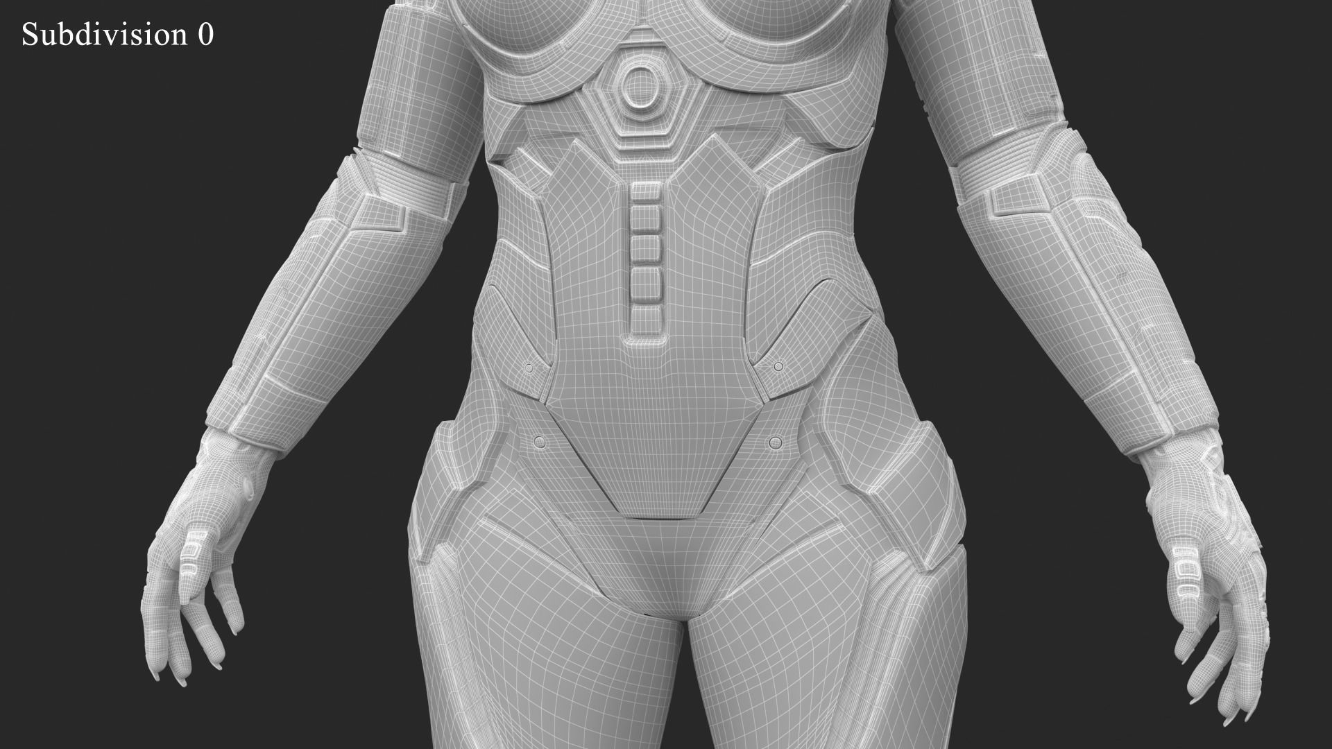 Cyborg Angel Asian 17 and 18 3D model_46