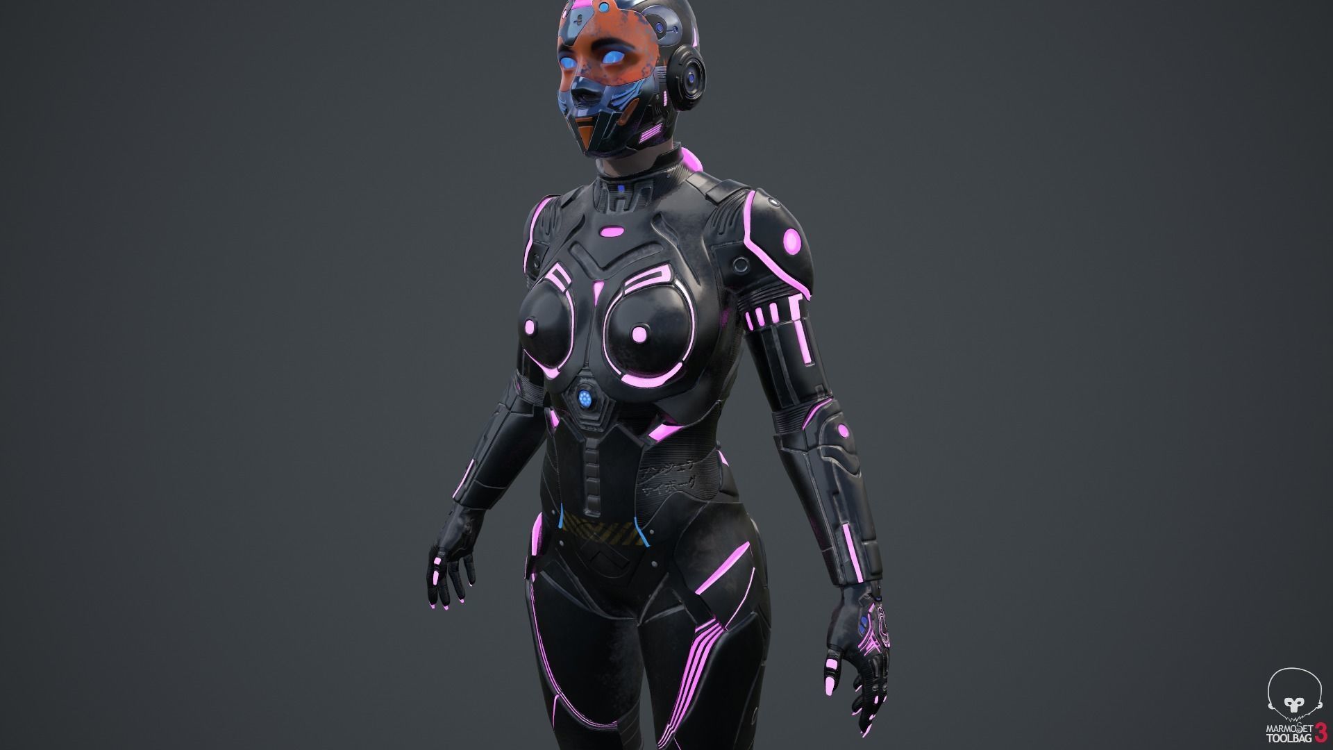 Cyborg Angel Asian 17 and 18 3D model_63