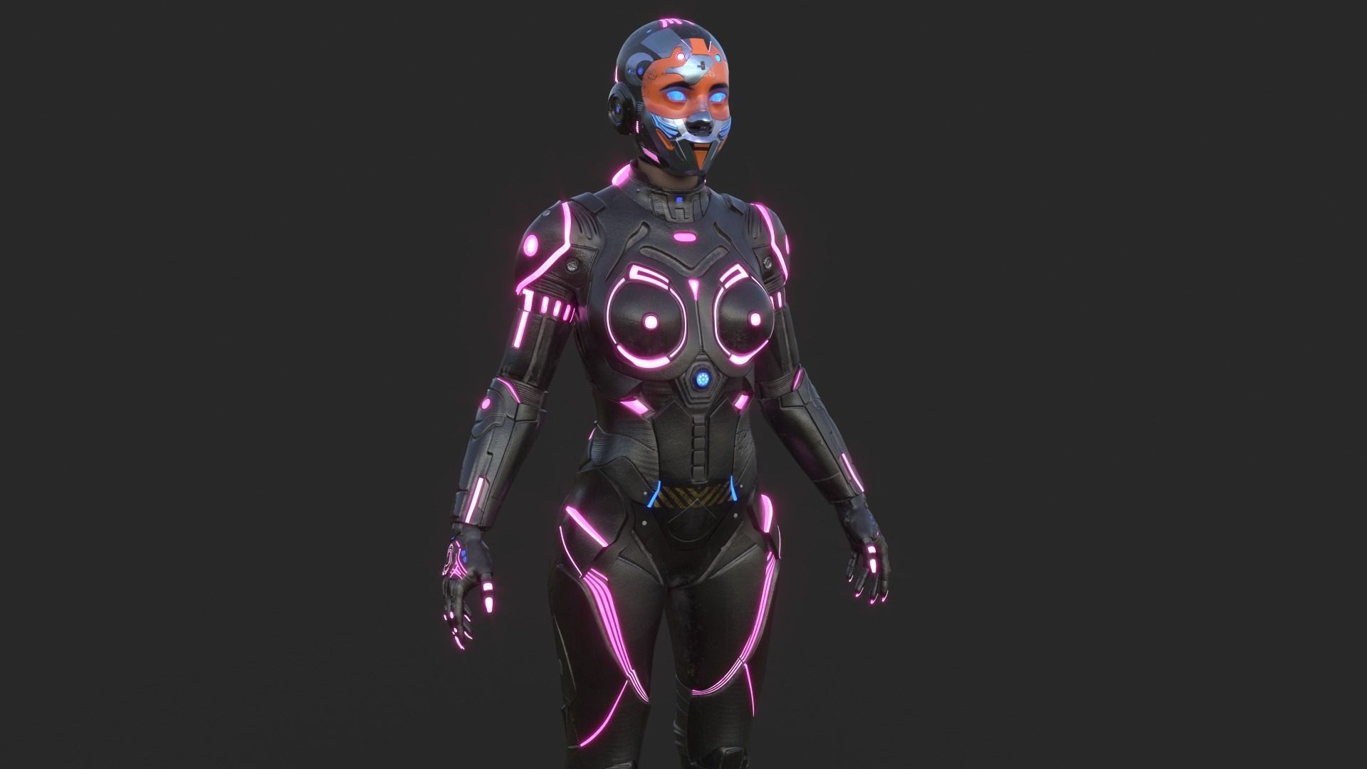 Cyborg Angel Asian 17 and 18 3D model_15