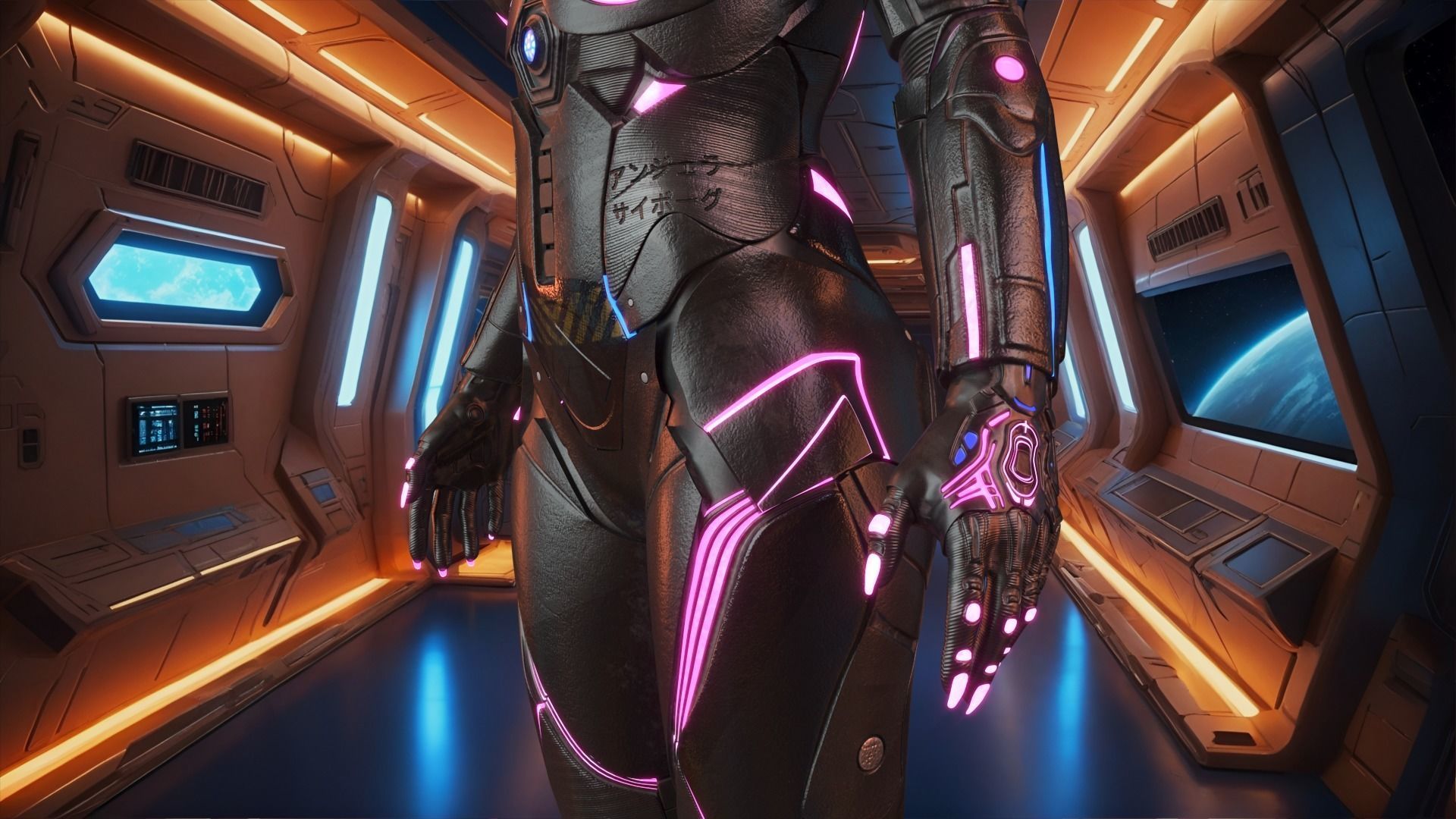 Cyborg Angel Asian 17 and 18 3D model_9