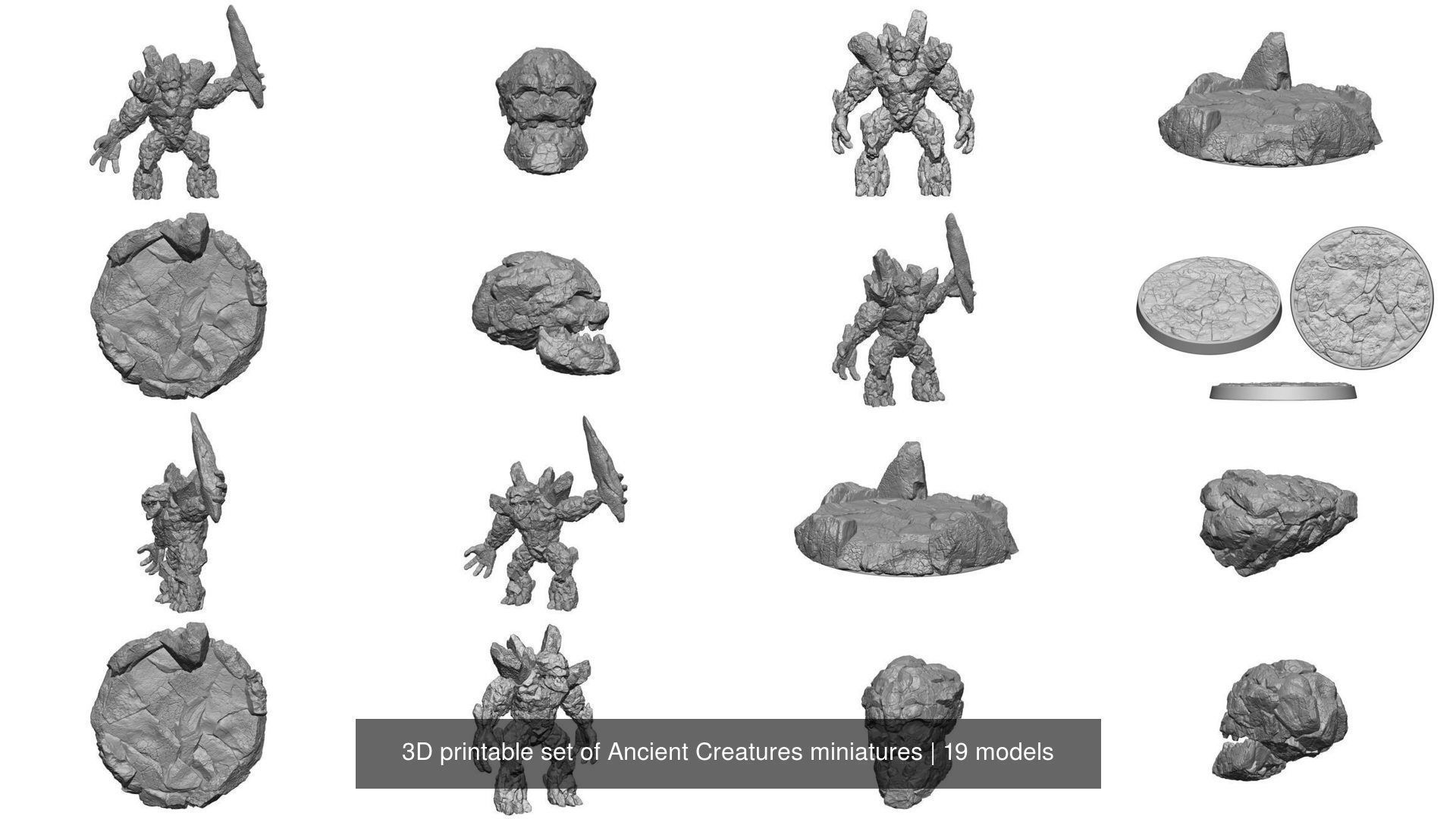3D printable set of Ancient Creatures miniatures 3D Model Collection 3D ...