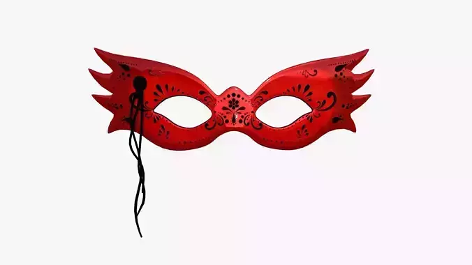 Carnival Mask B12 Red Black - Costume Character Design Low-poly 3D model