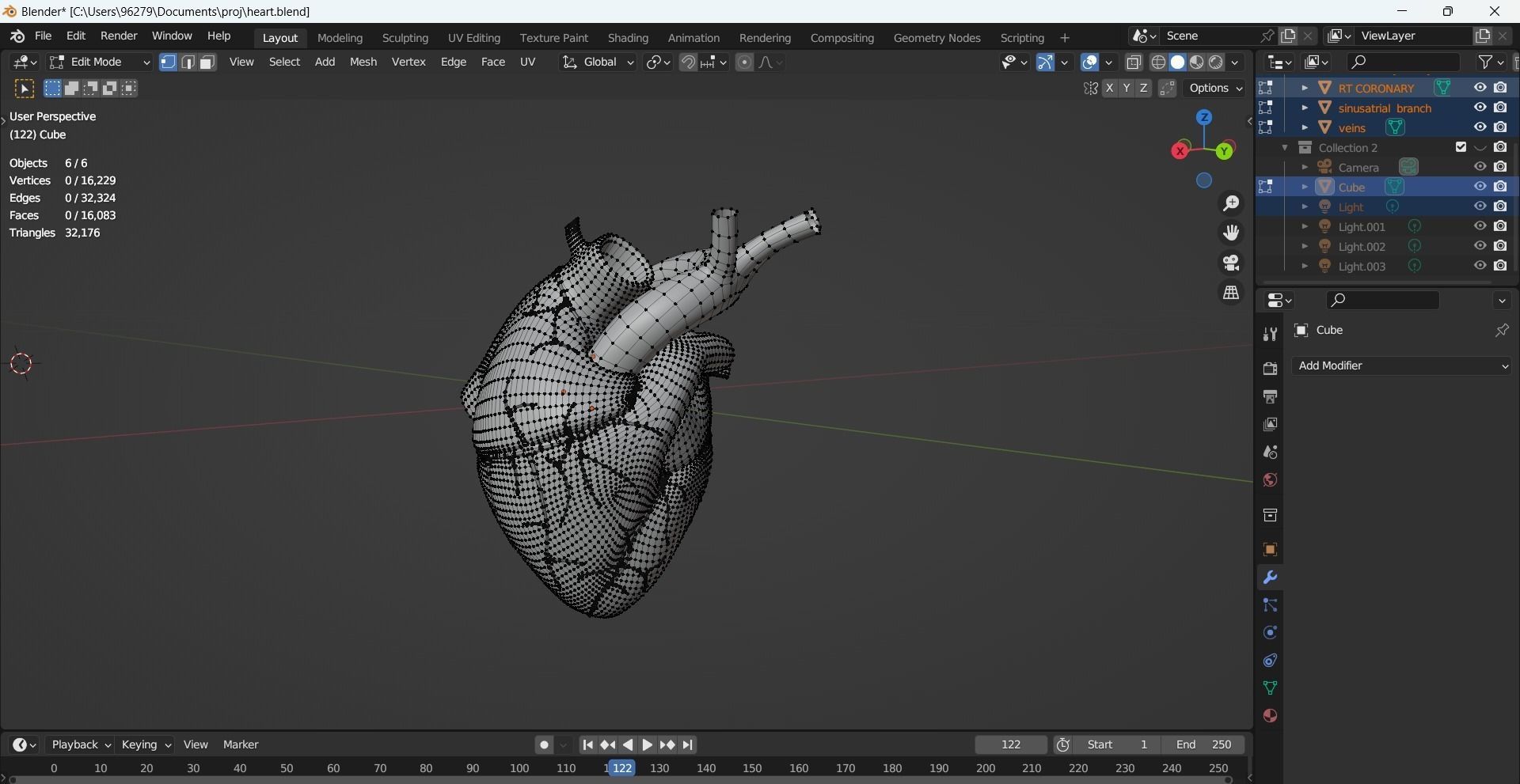human heart Low-poly 3D model_6