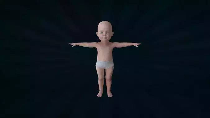 BABY-001 Rigged Baby 3D model