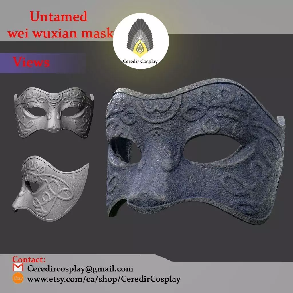 The Untamed Wei Wuxian Mask 3d digital file 3D print model_0