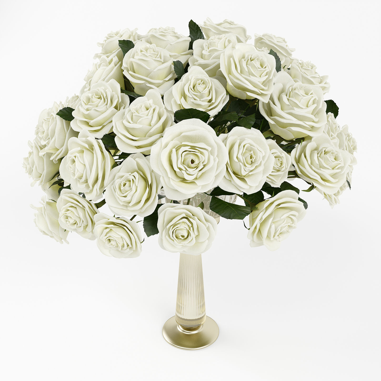 Roses in a vase 3D model_3