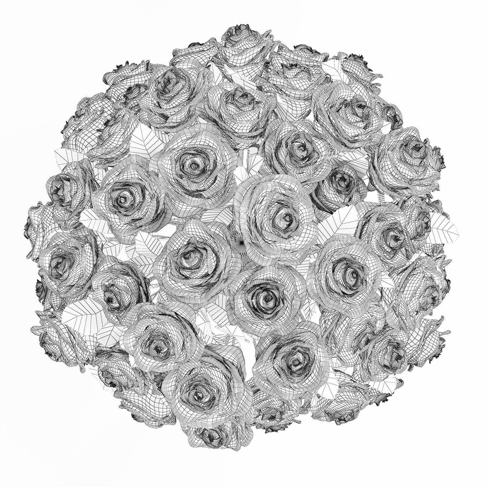 Roses in a vase 3D model_11