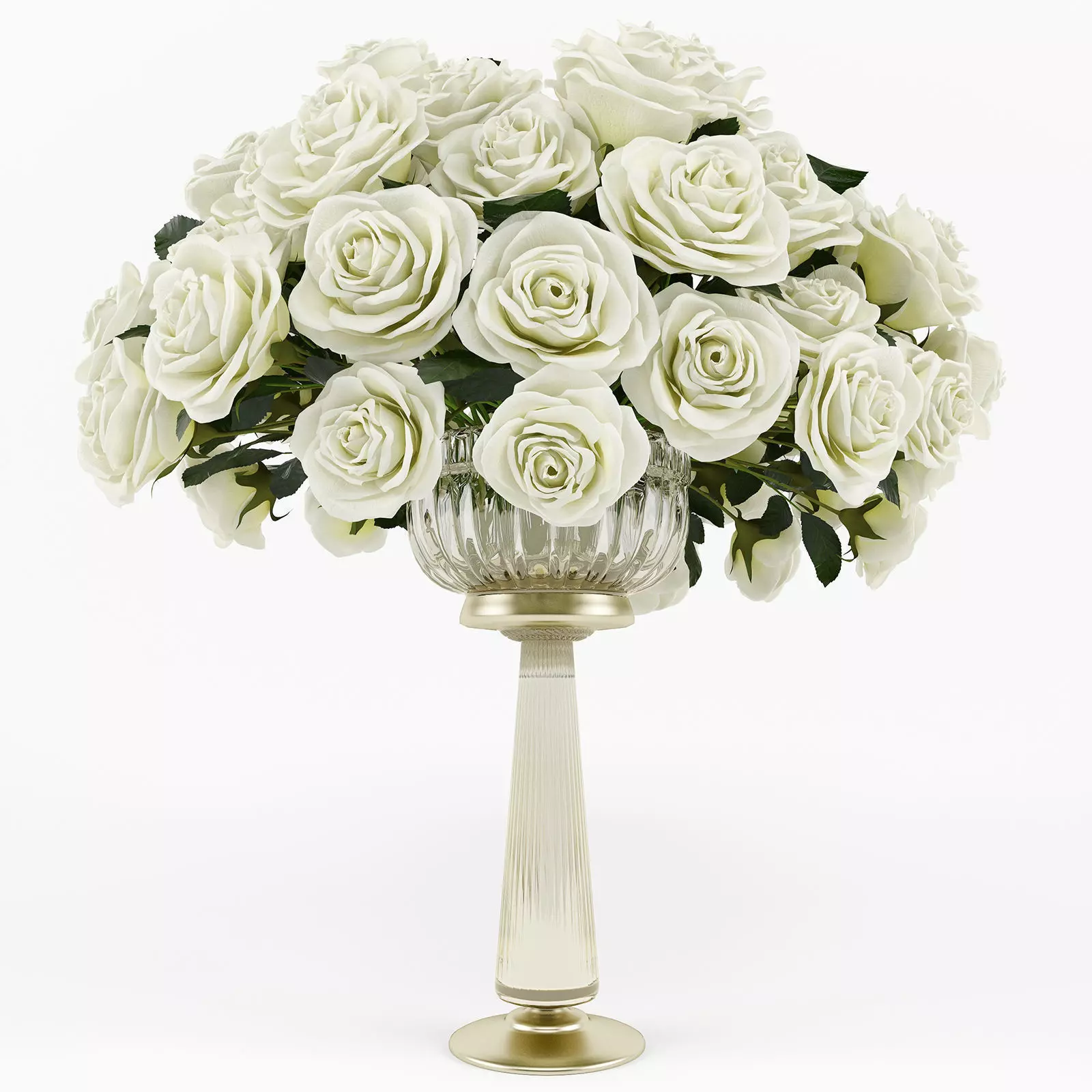 Roses in a vase 3D model_0