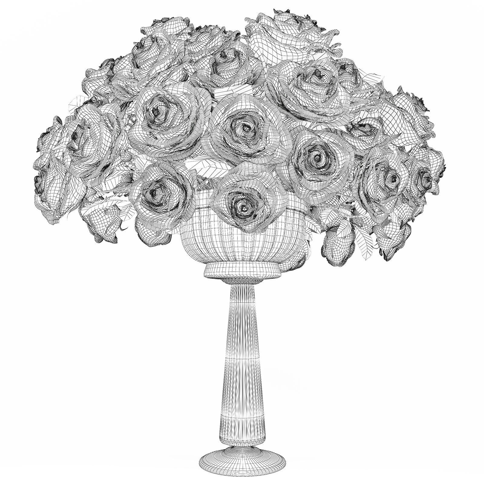 Roses in a vase 3D model_9