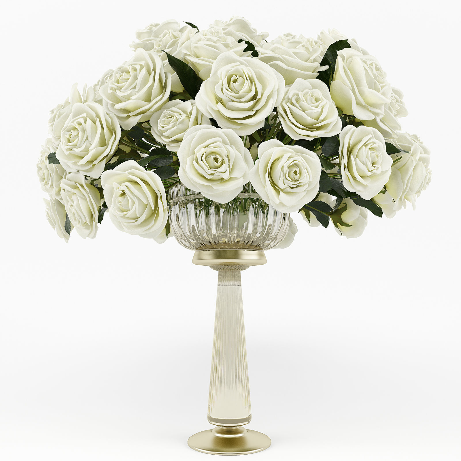 Roses in a vase 3D model_1