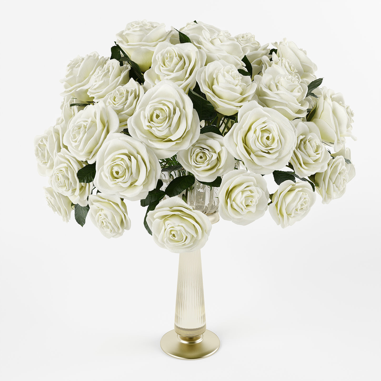 Roses in a vase 3D model_2