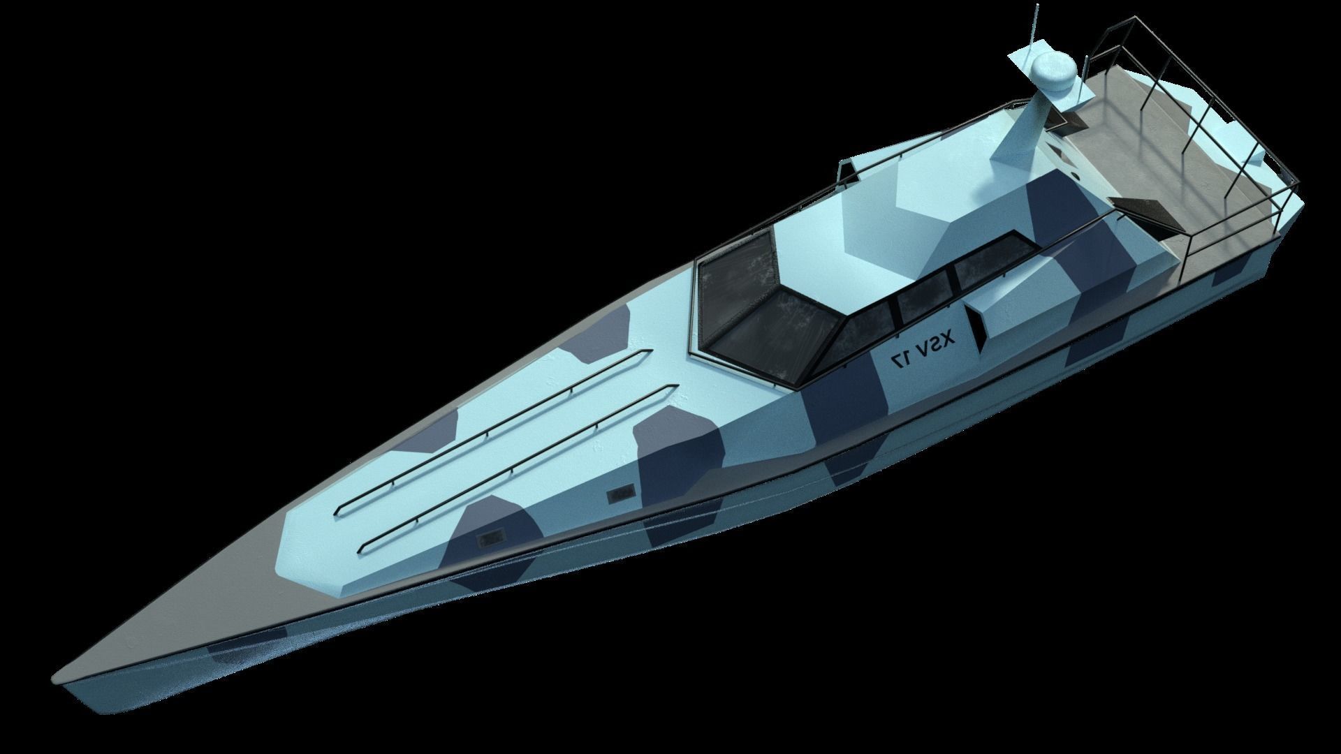 Barracuda XSV-17 Low-poly 3D model_9