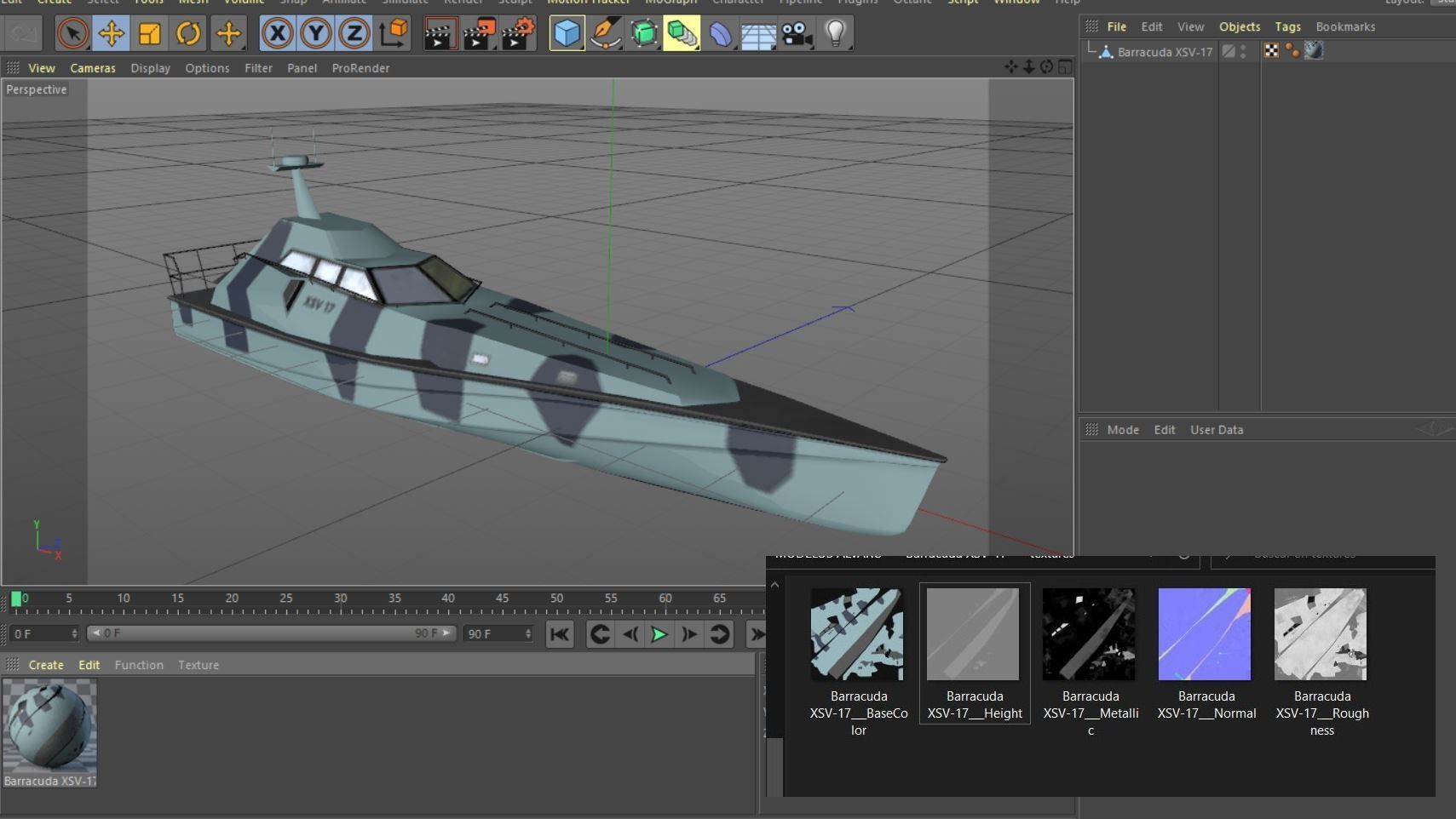 Barracuda XSV-17 Low-poly 3D model_10