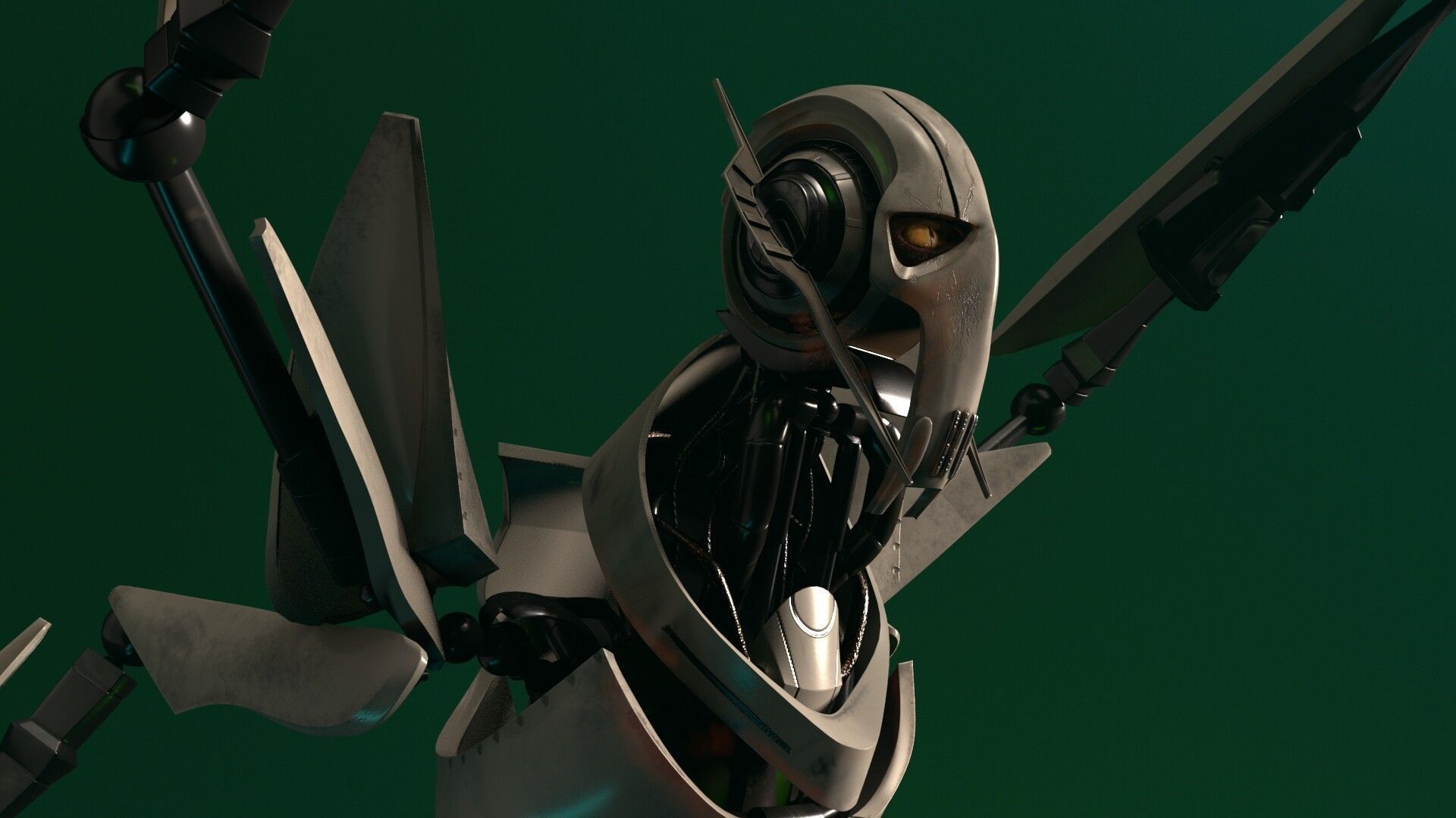 General Grivevous 3D MODEL AND RIG 3D model_2