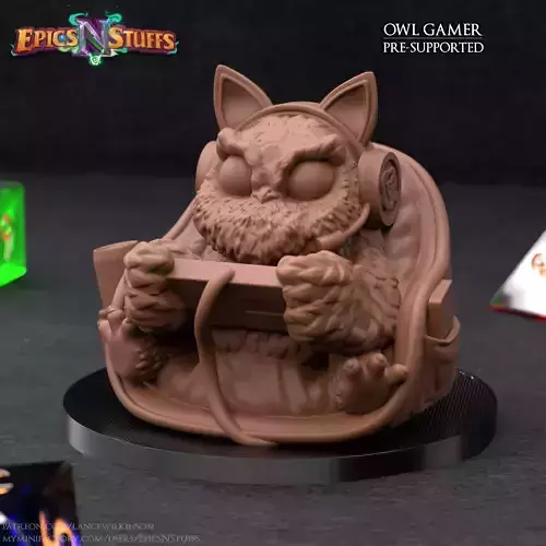 Gamer Owlkin Miniature - Pre-Supported