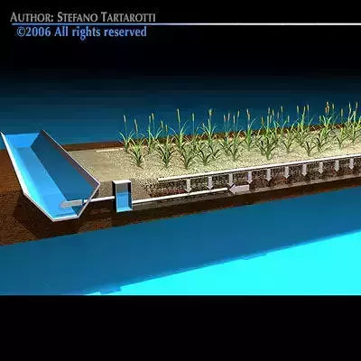 Constructed wetland 3D model