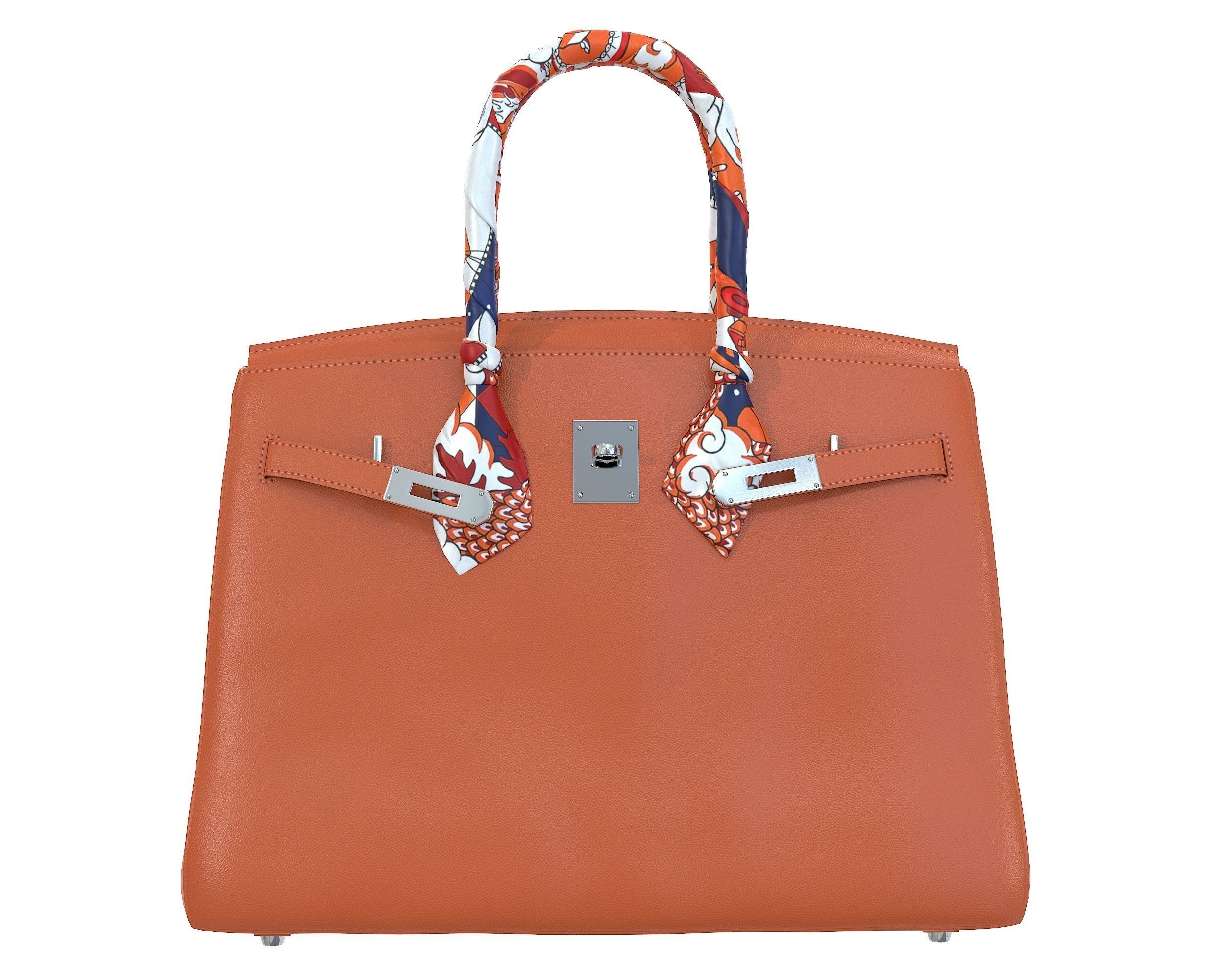 Hermes Birkin Bag with accessories 3D Model Collection_17