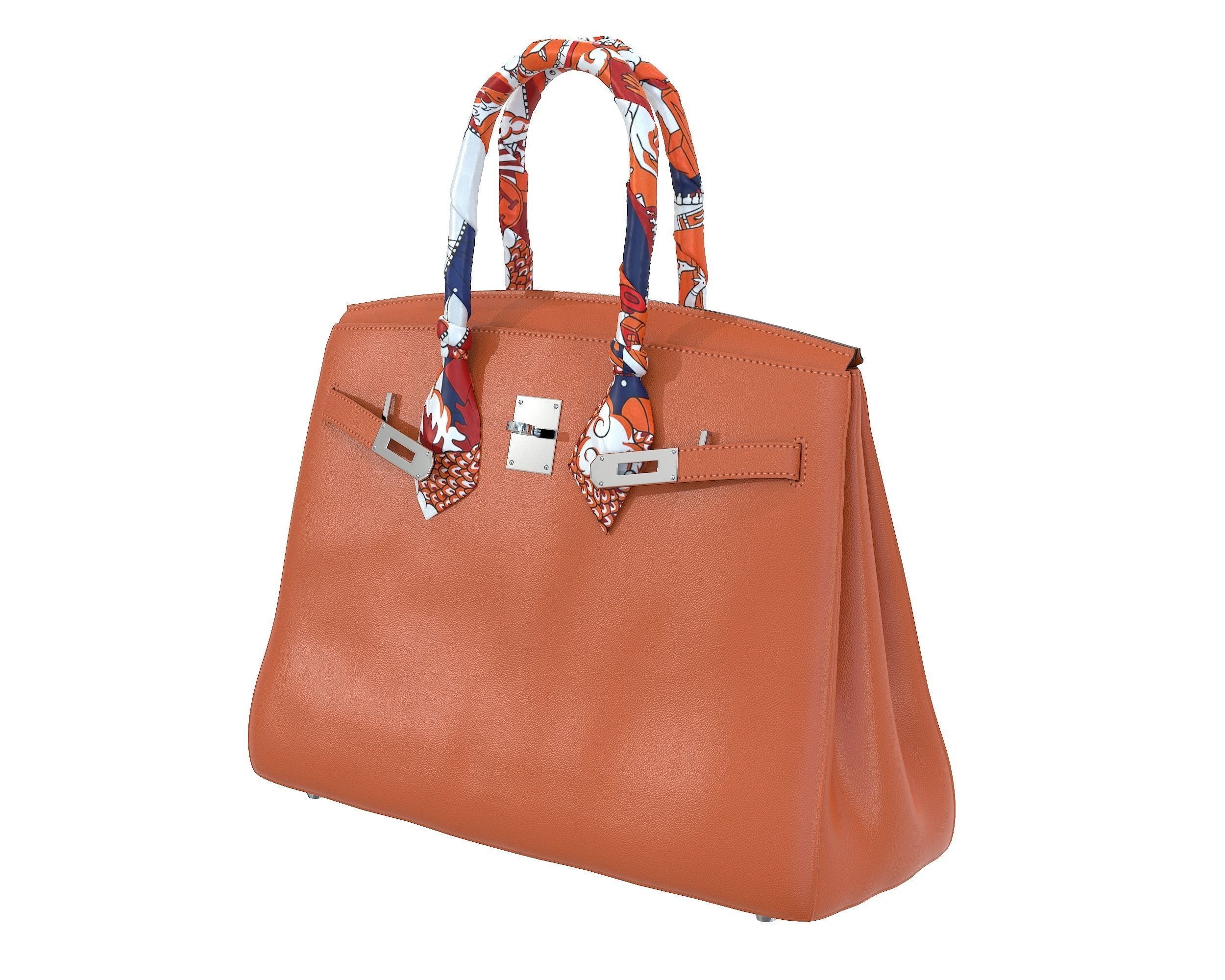 Hermes Birkin Bag with accessories 3D Model Collection_16