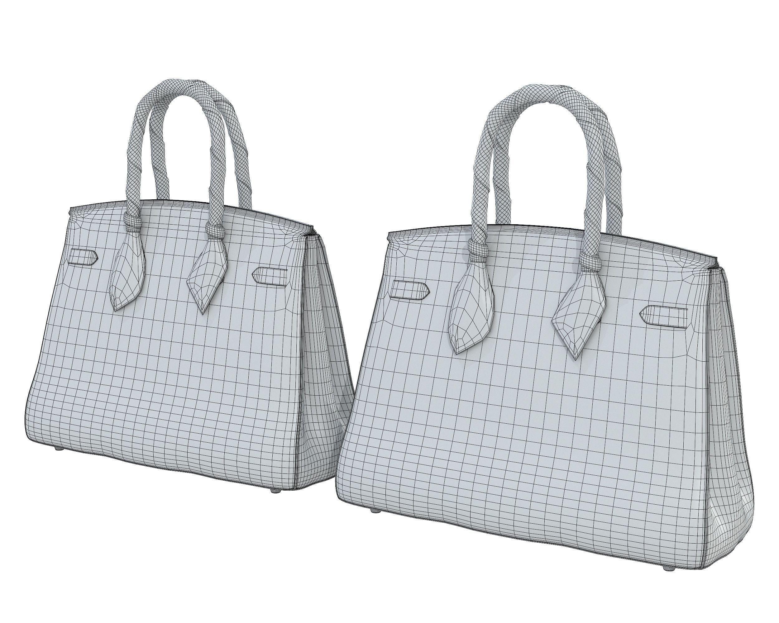 Hermes Birkin Bag with accessories 3D Model Collection_20