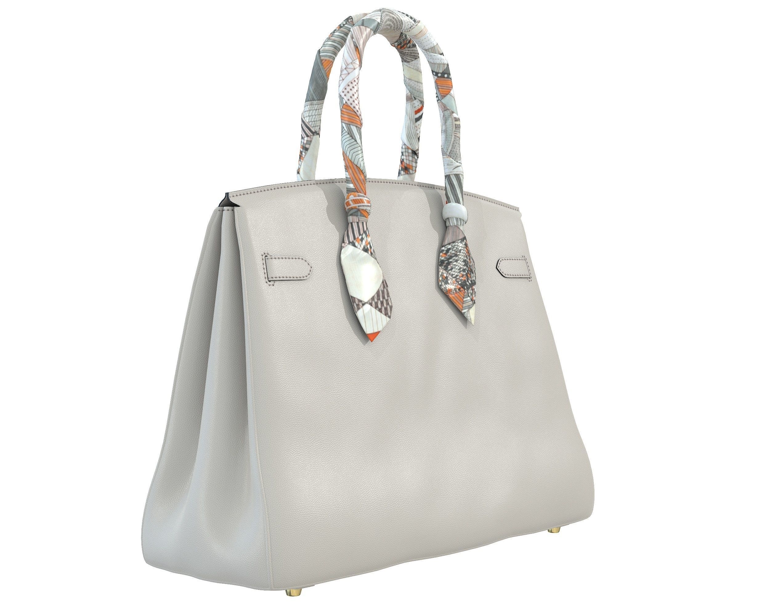 Hermes Birkin Bag with accessories 3D Model Collection_11