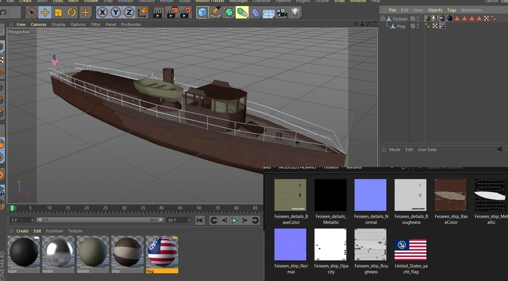 Feiseen Ship Low-poly 3D model_9