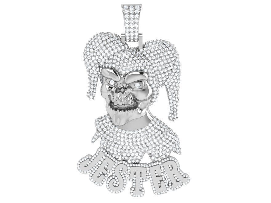 Clown Pave Pendant 4582 3D print model_2