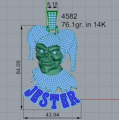 Clown Pave Pendant 4582 3D print model_4