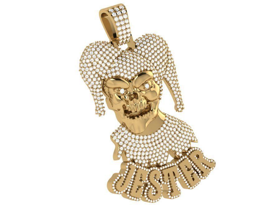 Clown Pave Pendant 4582 3D print model_1